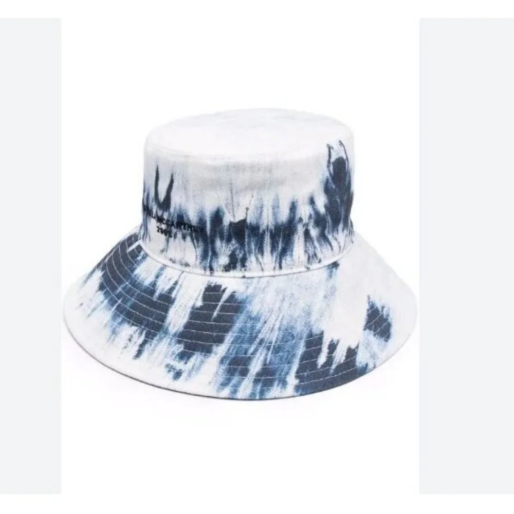 STELLA MCCARTNEY tie dye cotton women's bucket hat  - Navy/White - Size 57